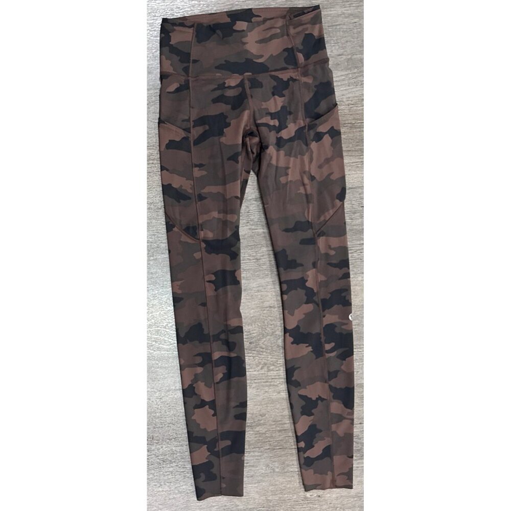 Lululemon Fast Free N High-Rise Tight 28" Brushed Nulux Earth Camo Sz 4 W5BXTS